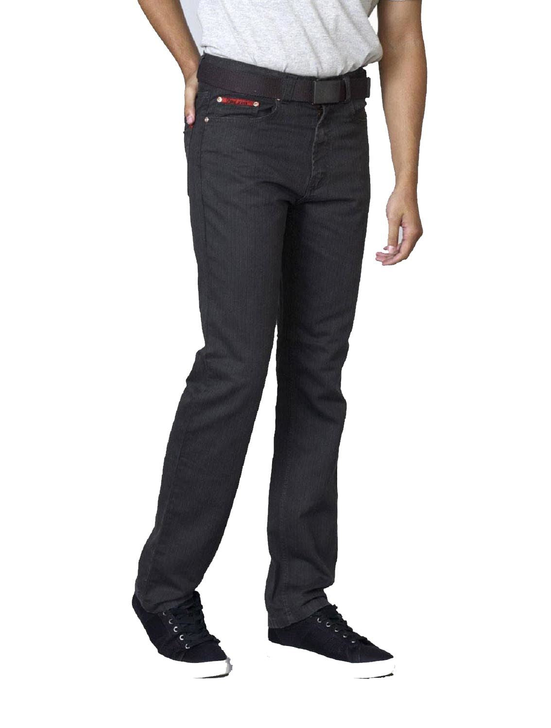 Duke London Mens Regular Original Fit Bedford Cord Enzyme Washed Jeans With Belt (Canary)