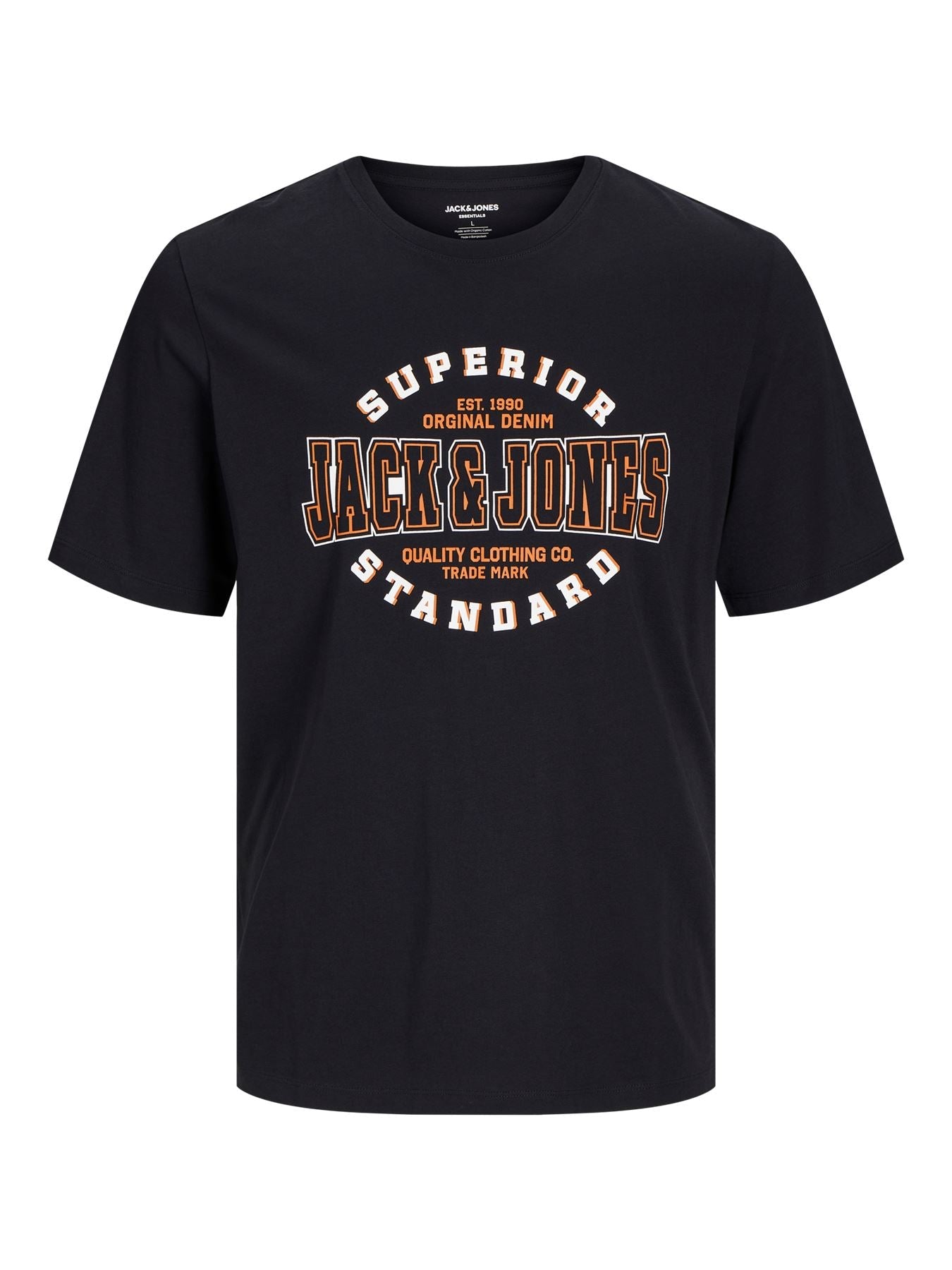 JACK & JONES Plus Size Short Sleeve Brand Logo T-Shirt for Men in 2 Colours, 2XL-6XL