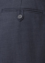 SKOPES Mens Wool Blend Flat Front Trousers in Airforce Blue