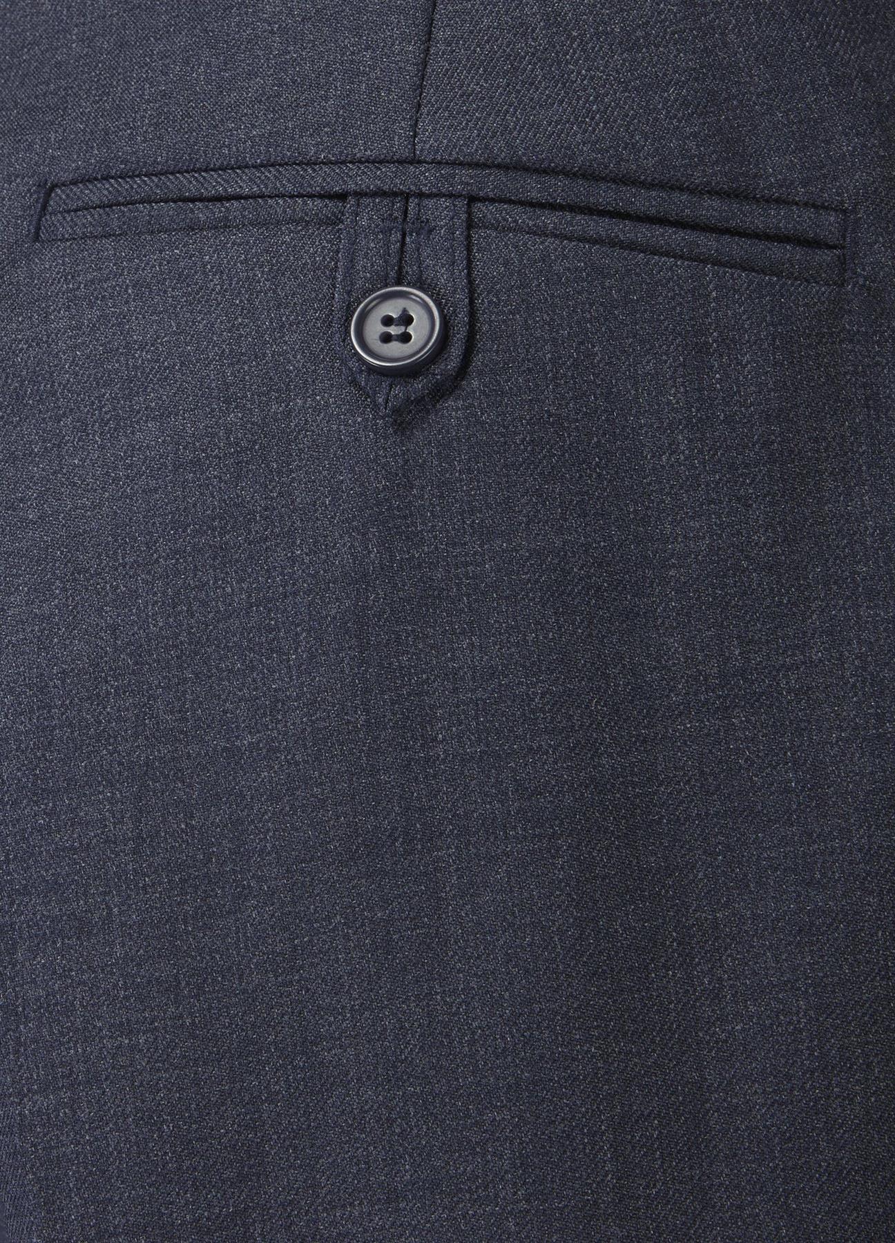 SKOPES Mens Wool Blend Flat Front Trousers in Airforce Blue
