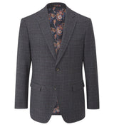 Skopes Jacob Suit Tailored Fit Jacket For Men in Grey Check, 36S to 62L