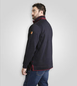 D555 LEICESTER 1 Quarter Neck Fleece Sweatshirt For Men (Tall) in Navy, LT-3XLT