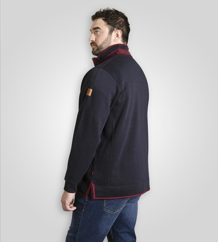 D555 LEICESTER 1 Quarter Neck Fleece Sweatshirt For Men (Tall) in Navy, LT-3XLT