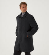 Skopes Men's Plus Size Wool Blend Overcoat In Charcoal Size Small To 4Xl