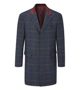 Skopes Men's Plus Size Wool Blend Tweed Overcoat In Navy Size Small To 4XL