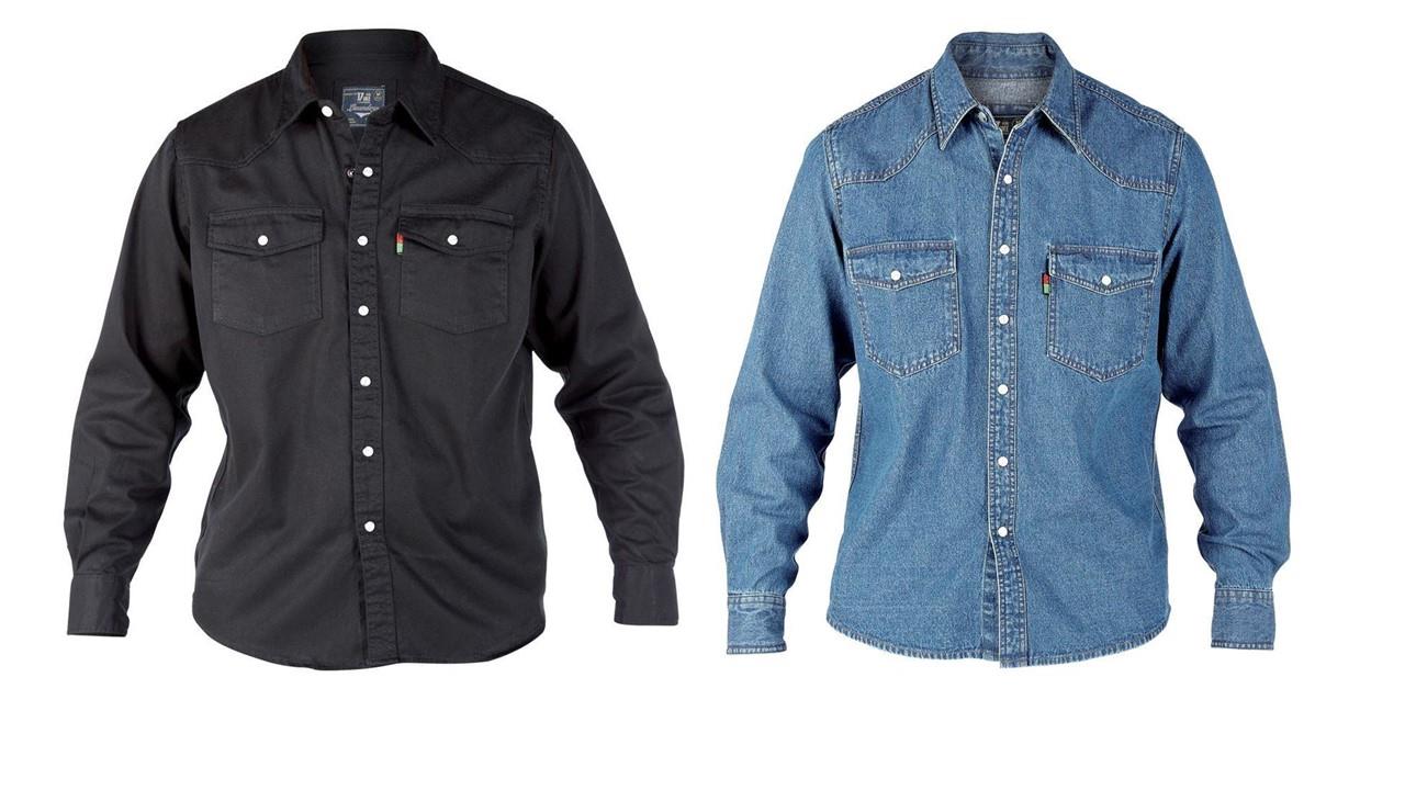 Duke Western Style Long Sleeve Denim Shirt in Size Small to XXL  2 Colours