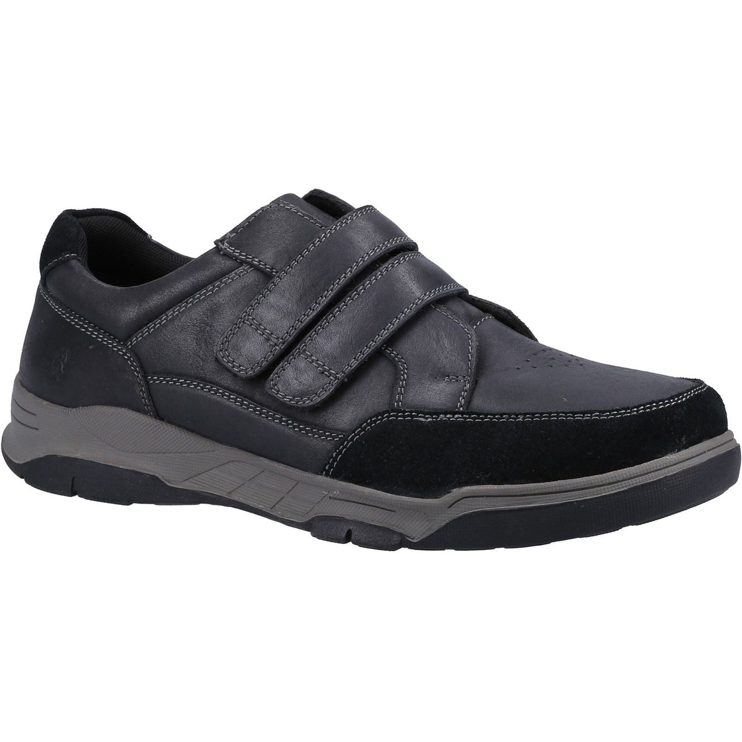 Hush Puppies Double Strap Touch Fastening Classic Shoe For Men (Fabian) in 2 Colours, 6-12