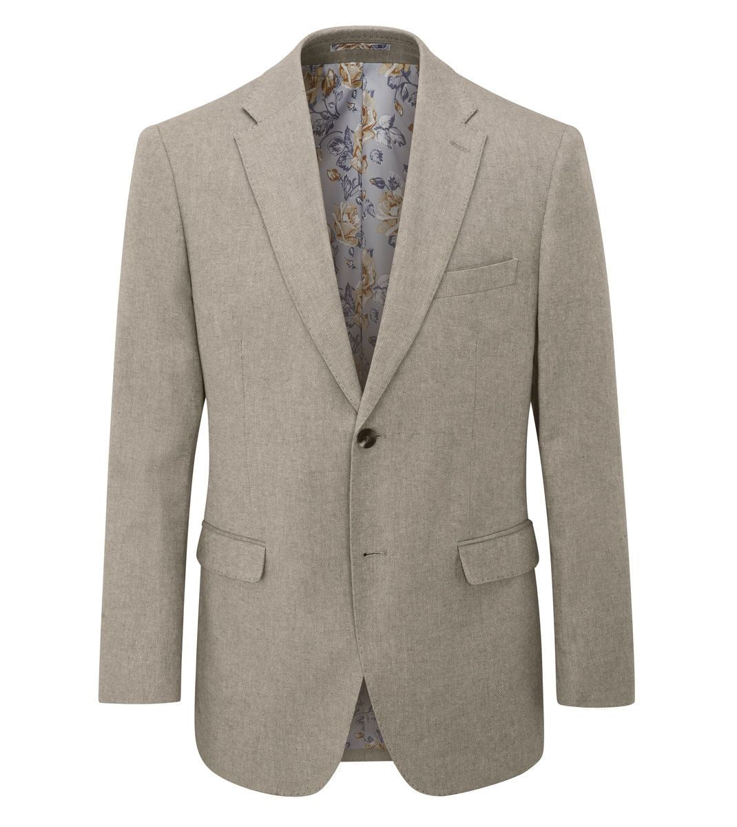 Skopes Calvados Linen Blend Tailored Fit Suit Jacket For Men in Stone Beige, 36S-62L