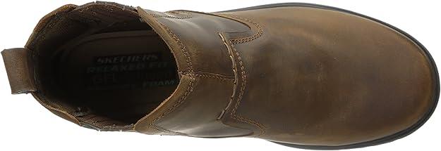 SKECHERS Men's Alley Cats Mid Round Chelsea Style Boots in Brown Size UK 6 -13