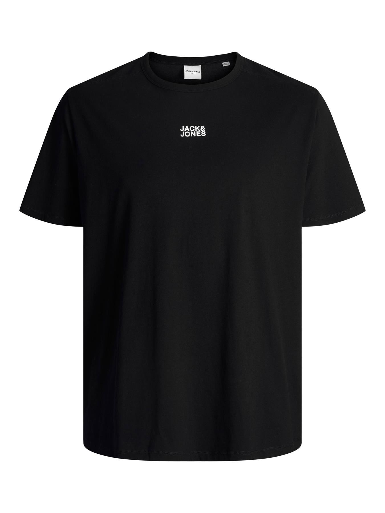 Jack & Jones Casual Fit Size Men's Short Sleeve Tee With Jack & Jones Written On Front in Black Size US1XL-US6XL