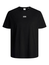 Jack & Jones Casual Fit Size Men's Short Sleeve Tee With Jack & Jones Written On Front in Black Size US1XL-US6XL