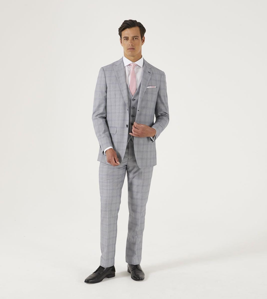 Skopes Men's Anello Check Pattern Waist Coat in Grey 34 to 62 Regular