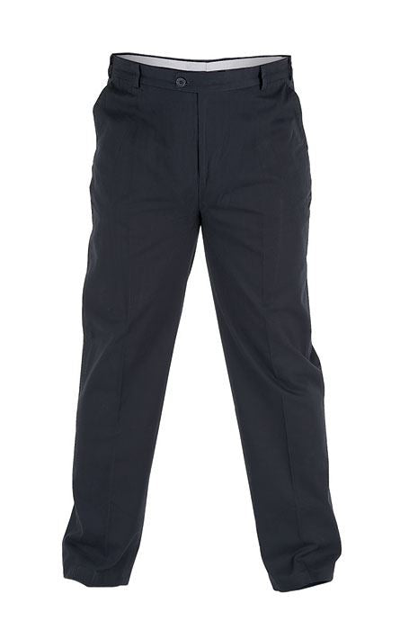 DUKE LONDON PEACHED AND WASHED COTTON CHINO TROUSERS IN WAIST SIZE 42 TO 60" & INSIDELEG 30/32/34", NAVY AND BEIGE COLORS