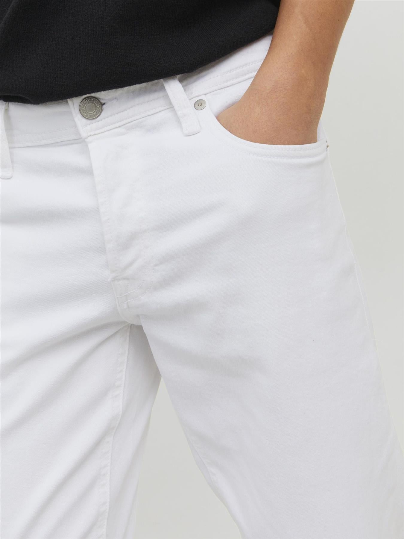 Jack & Jones Slim Fit Jeans For Men (JJIGLENN JJORIGINAL MF 221 SN) in White, 31W
