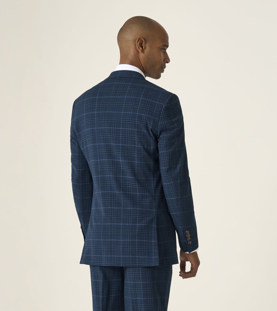Skopes Spencer Suit Tailored Fit Jacket For Men in Navy Check, 36S-62L