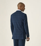 Skopes Spencer Suit Tailored Fit Jacket For Men in Navy Check, 36S-62L