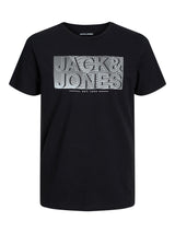Jack & Jones Plus Men's JJ Peter (12245498) Cotton Short Sleeve Crew Neck Tee in Black & Navy, 1XL to 6XL