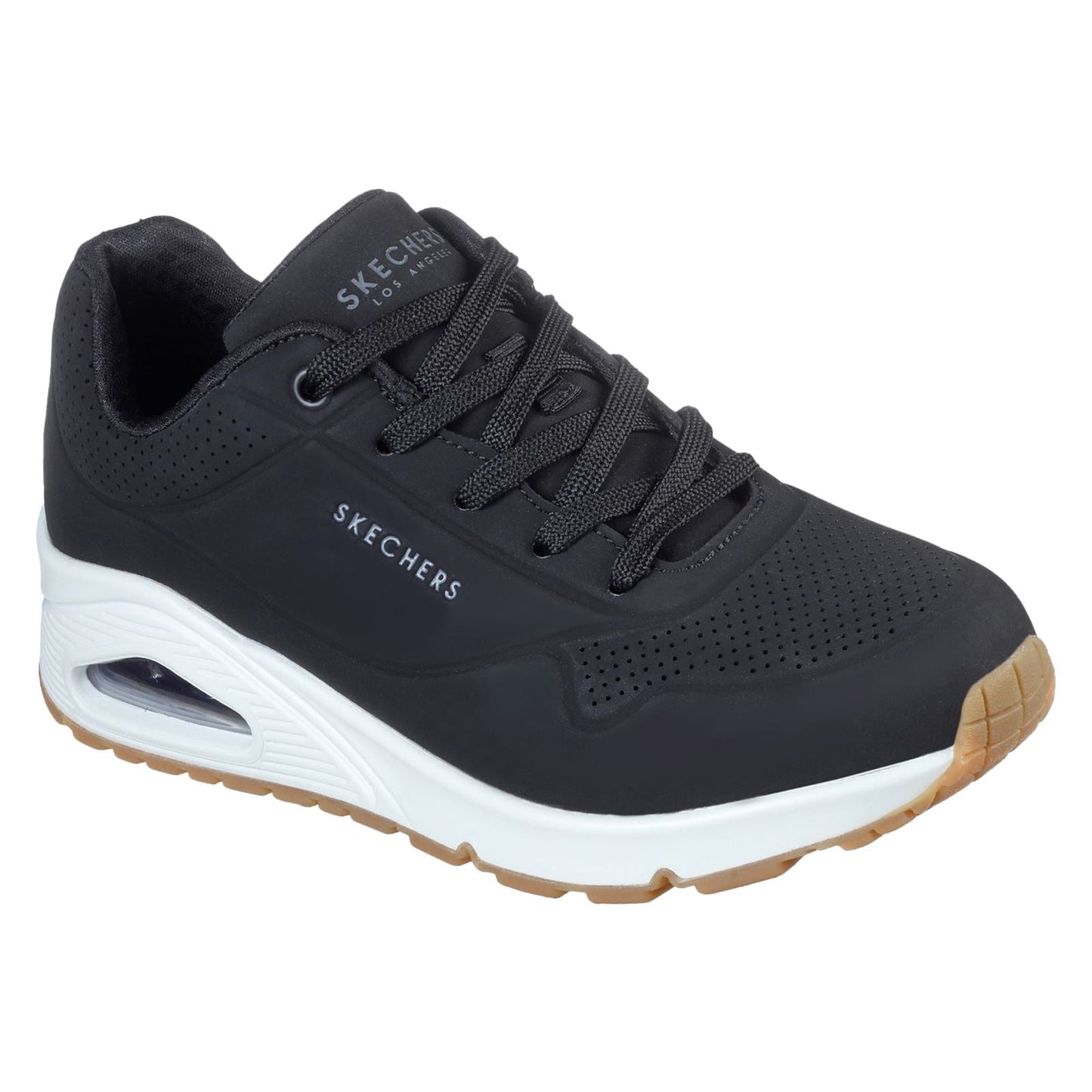 Skechers (GAR73690) Ladies Sports Uno Stand On Air in Black and White Size 2-8