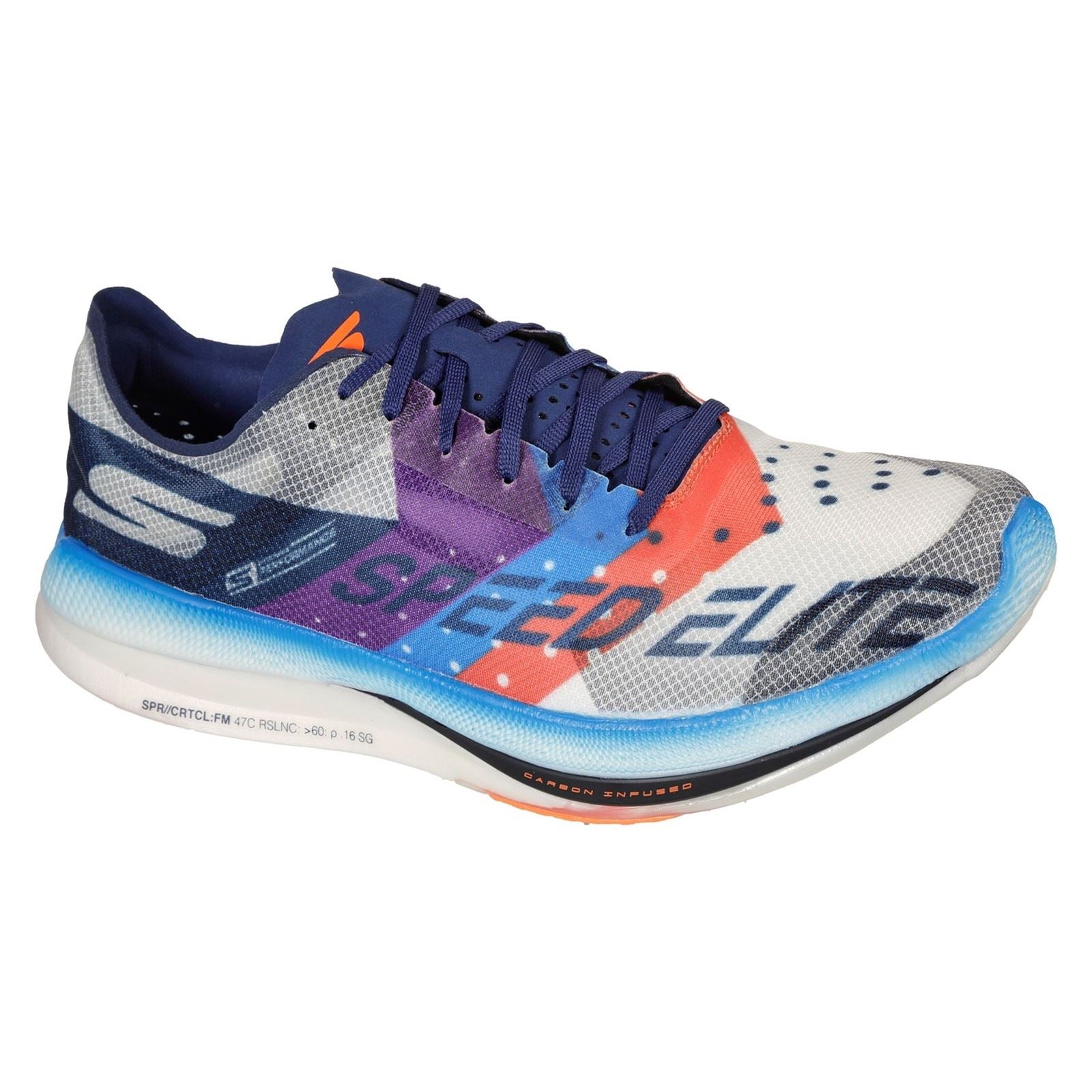 Skechers (GAR55221) Men's Go Run Speed Elite Sports Shoes in White/Multi 7 to 12