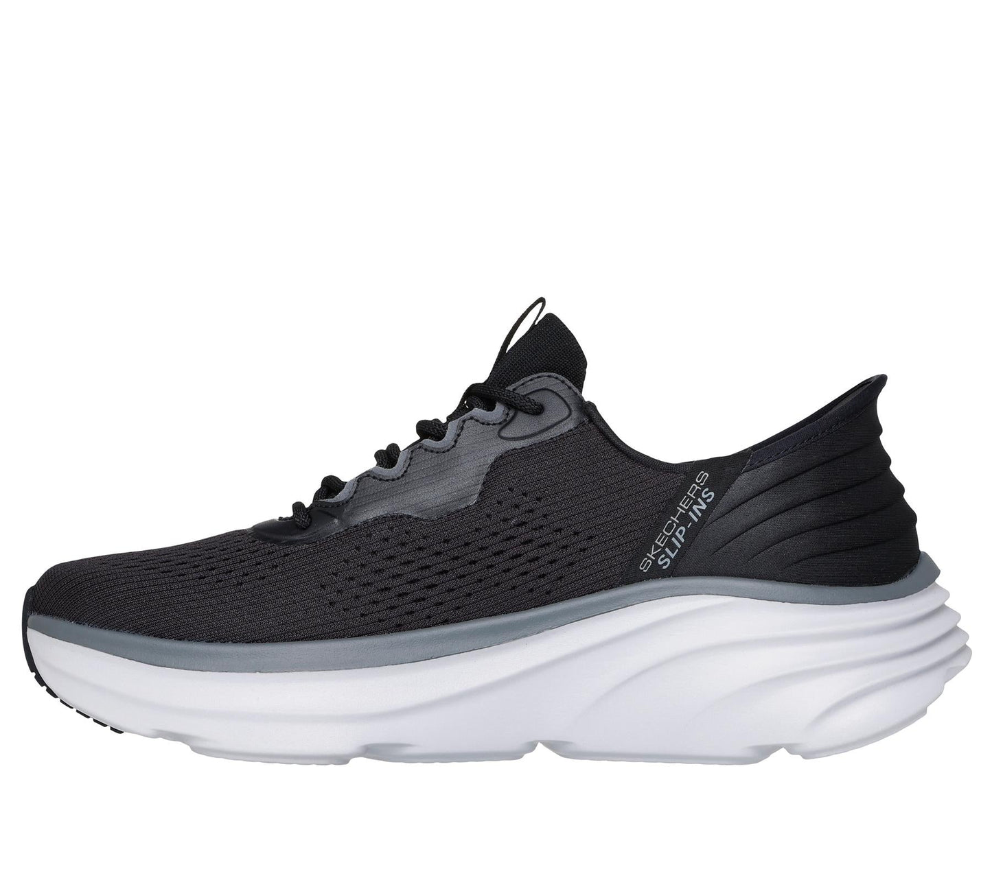 Skechers Slip On Shoe For Men D'Lux Vapor Slip-Ins With Lace-up in Black/Charcoal, 5.5-13