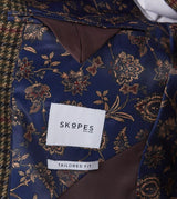Skopes Tailored Fit Suit Jacket Whitaker in Lovat and Red Dogtooth