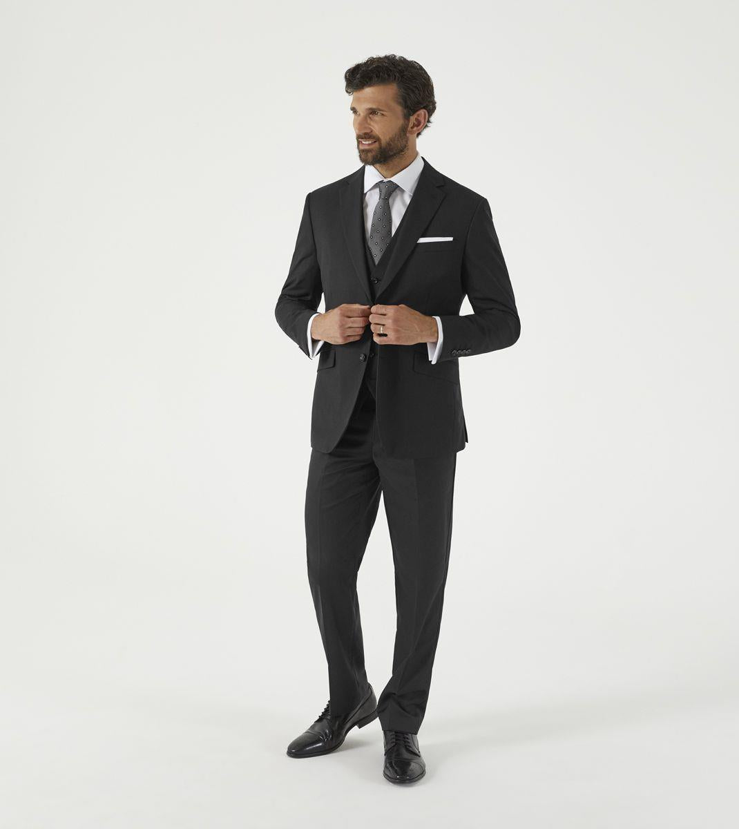 Skopes Farnham Suit Tailored Fit Trousers For Men in Black, 30W to 58W
