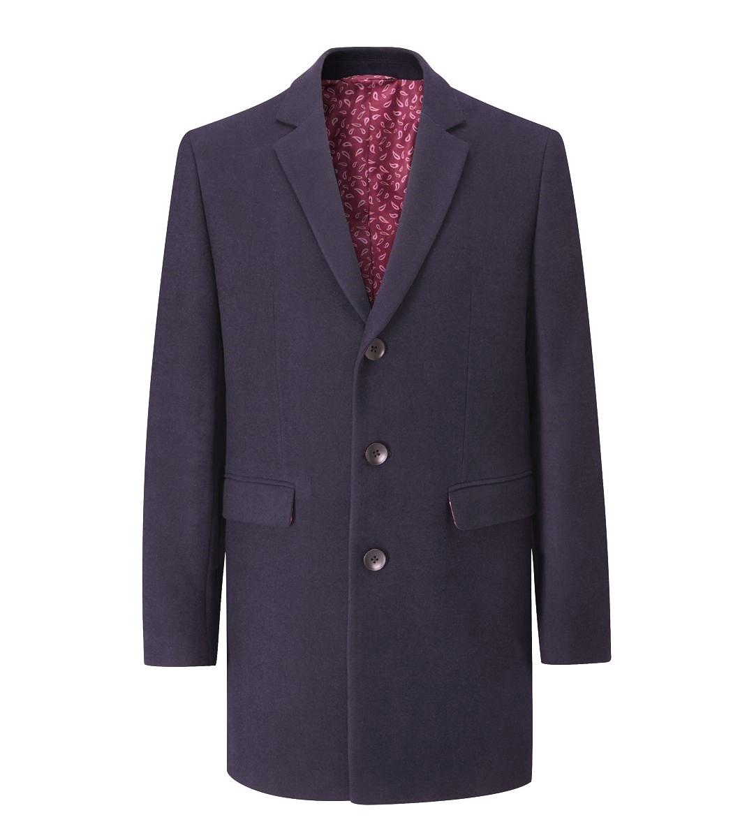 Skopes Men's Plus Size Poly Viscose Overcoat Fairlop In Navy Size Small To 5Xl