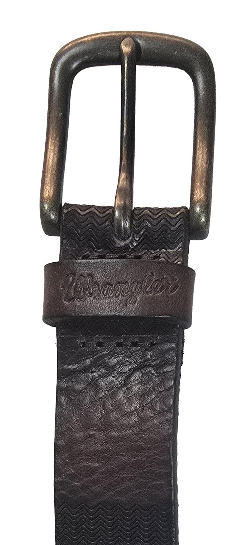Wrangler Men Leather Belt With Self Pattern in Brown Size XS - XXL