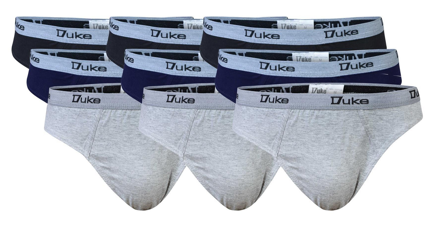 Duke Men's Big Size 9 Pairs Pack Jersey Cotton Briefs size 1XL - 10XL