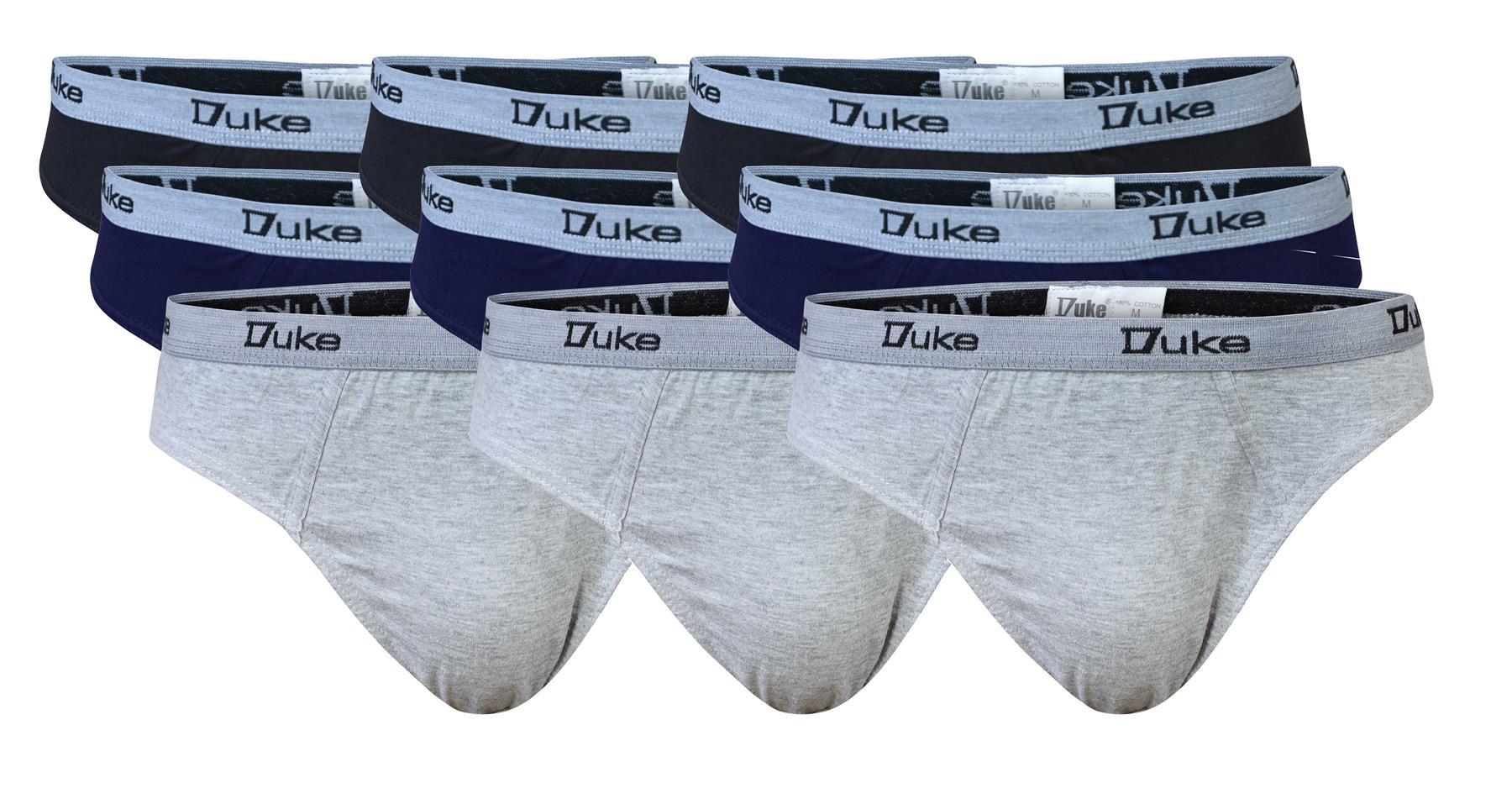 Duke Men's Big Size 9 Pairs Pack Jersey Cotton Briefs size 1XL - 10XL