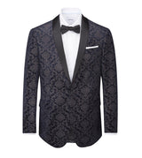 Skopes Men's Plus Size New Soft Touch Paisley Jacket Tieston in Navy  52 To 62