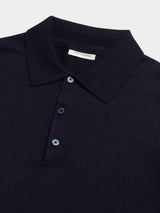 Jersey Knit Polo Shirt in Dark Sapphire Navy