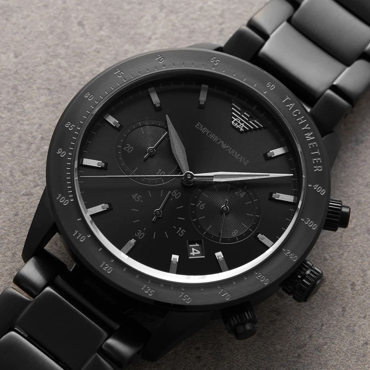 Emporio Armani Men's Watch Stainless Steel Black Strap With Black Dial AR11242 Mario