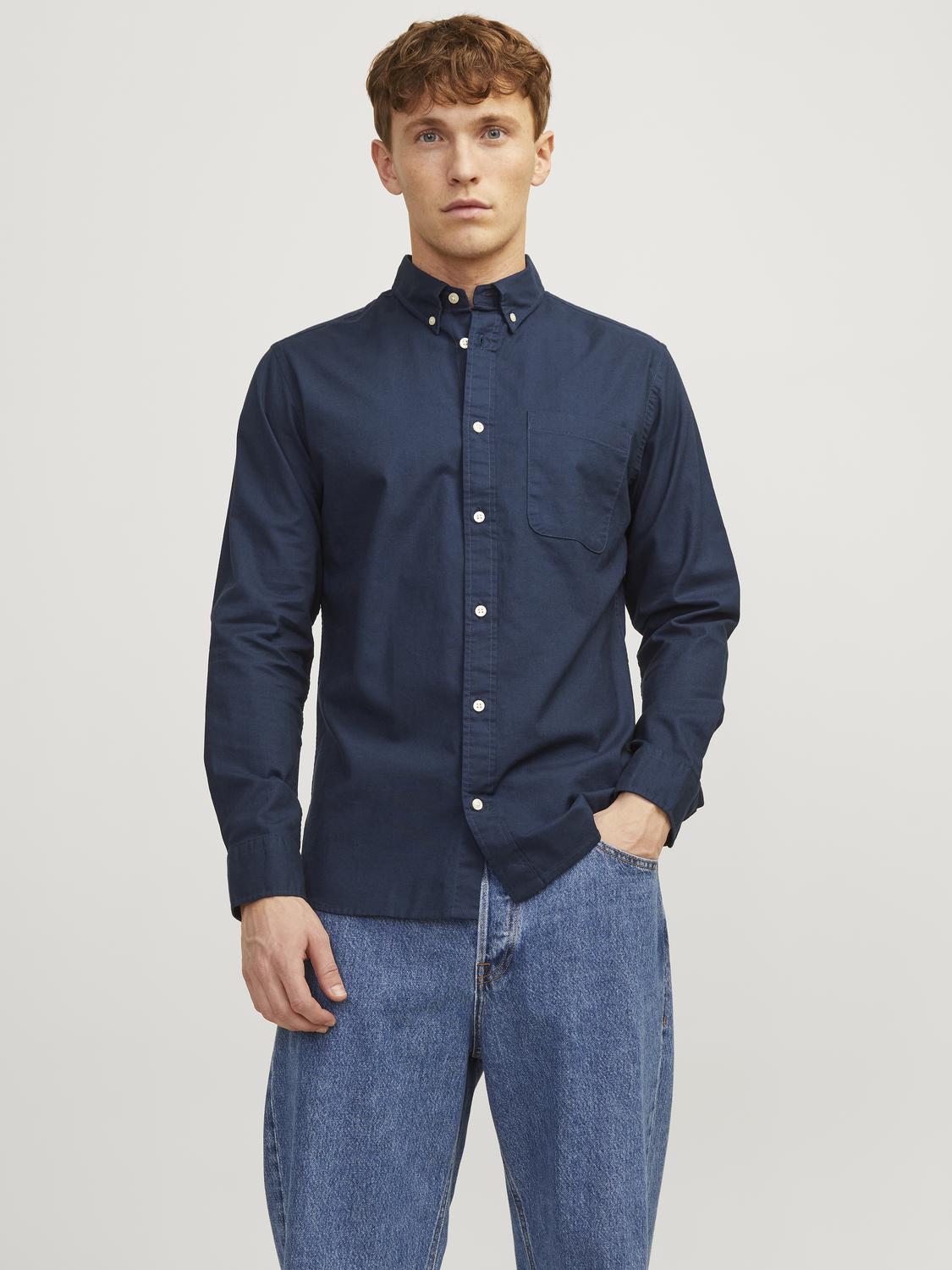 Jack & Jones Oxford Shirt With Long Sleeves For Men (JPRBLUBROOK) in 8 Colours, L-XL