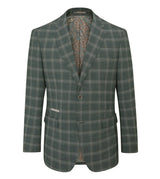 Skopes Parker Suit Tailored Fit Jacket For Men in Green Check, 36S-62L