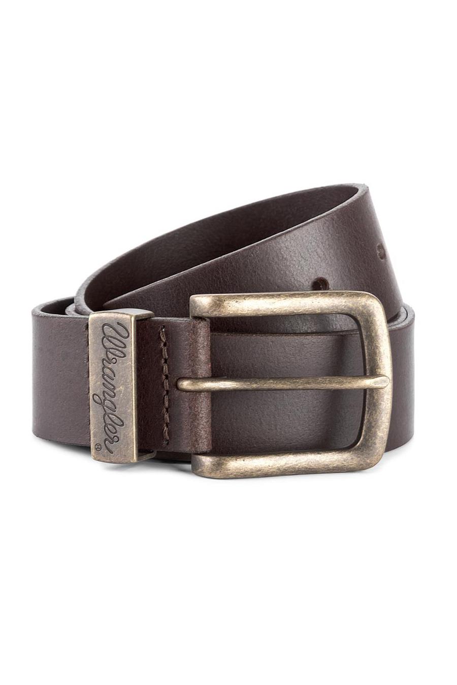 Wrangler Men's Premium Leather Metal Loop Belt in 3 Colours Size 80" to 115"