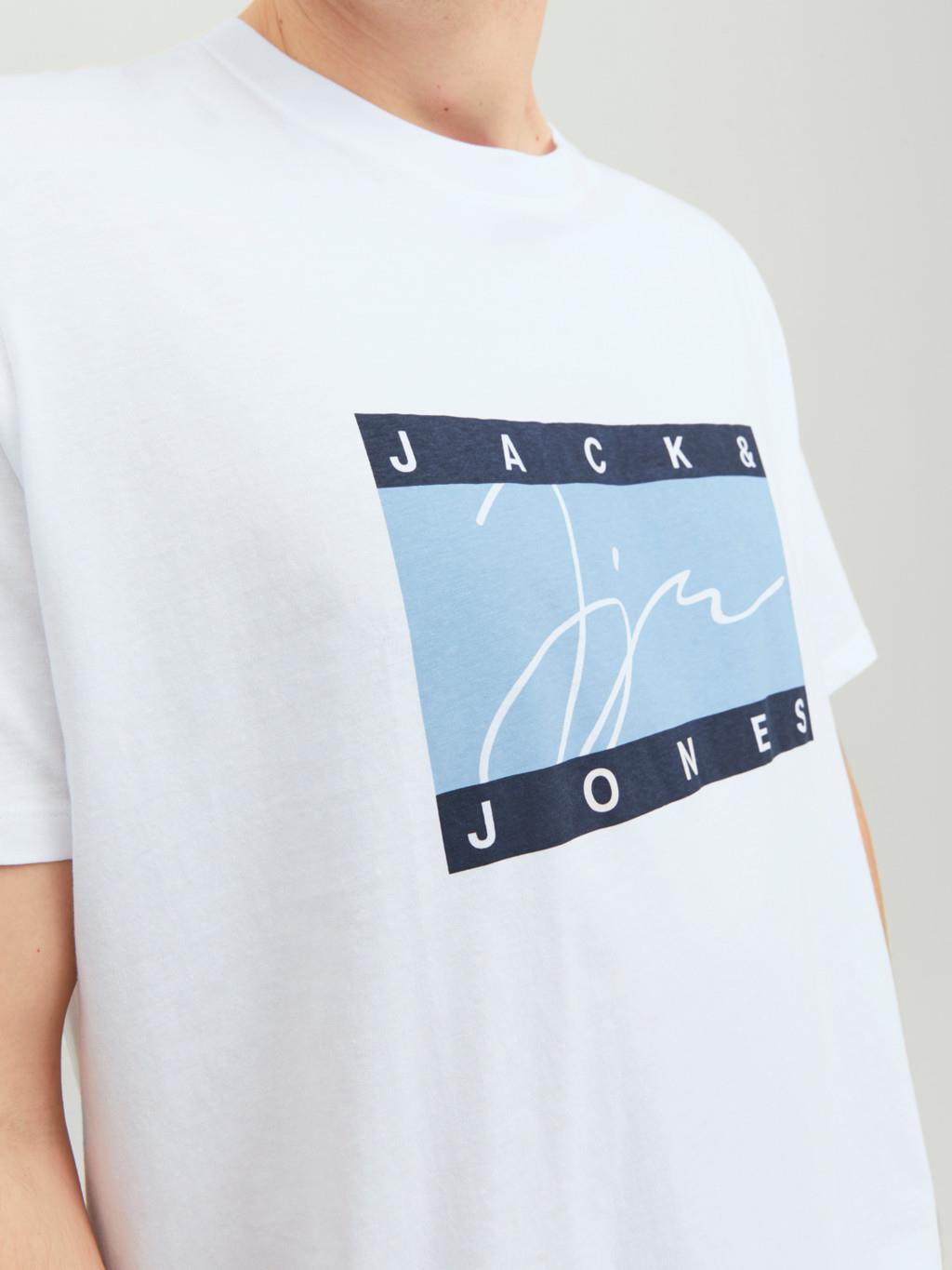 Jack & Jones Men's Plus Size JORJOSHUA Crew Neck Tee in 3 Colours 1XL to 6XL