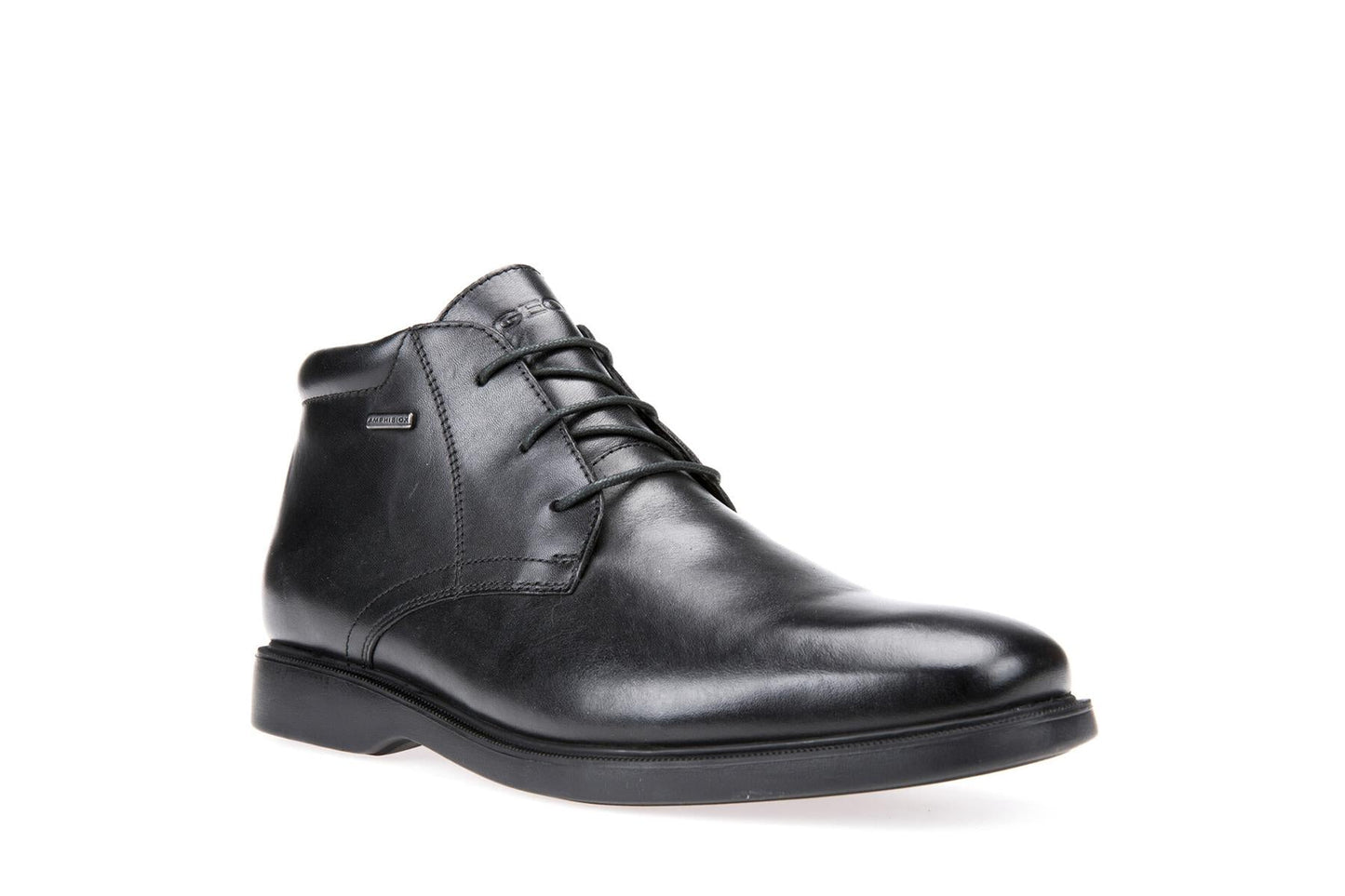 GEOX Amphibiox Mens Soft Black Leather Waterproof Boots (Brayden)
