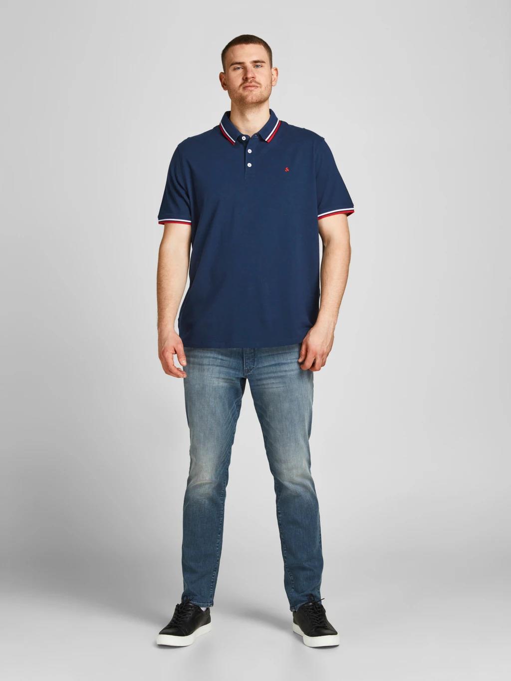 Jack & Jones (12143859) Men's Plus Size JJEPAULOS Polo Shirt in 6 Colours 2XL to 6XL
