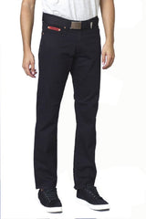 Duke Men's Plus Size Jeans Bedford Cord With Belt in Black Waist 40 to 60"