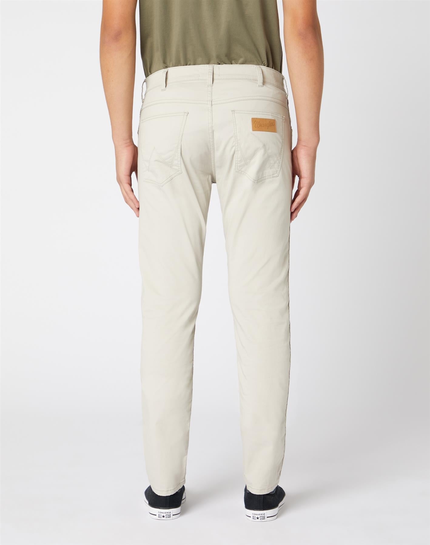 Wrangler Men's Greensboro Stretch Cotton Chino Straight Leg In Stone (W15QWA40V) Size 34-46