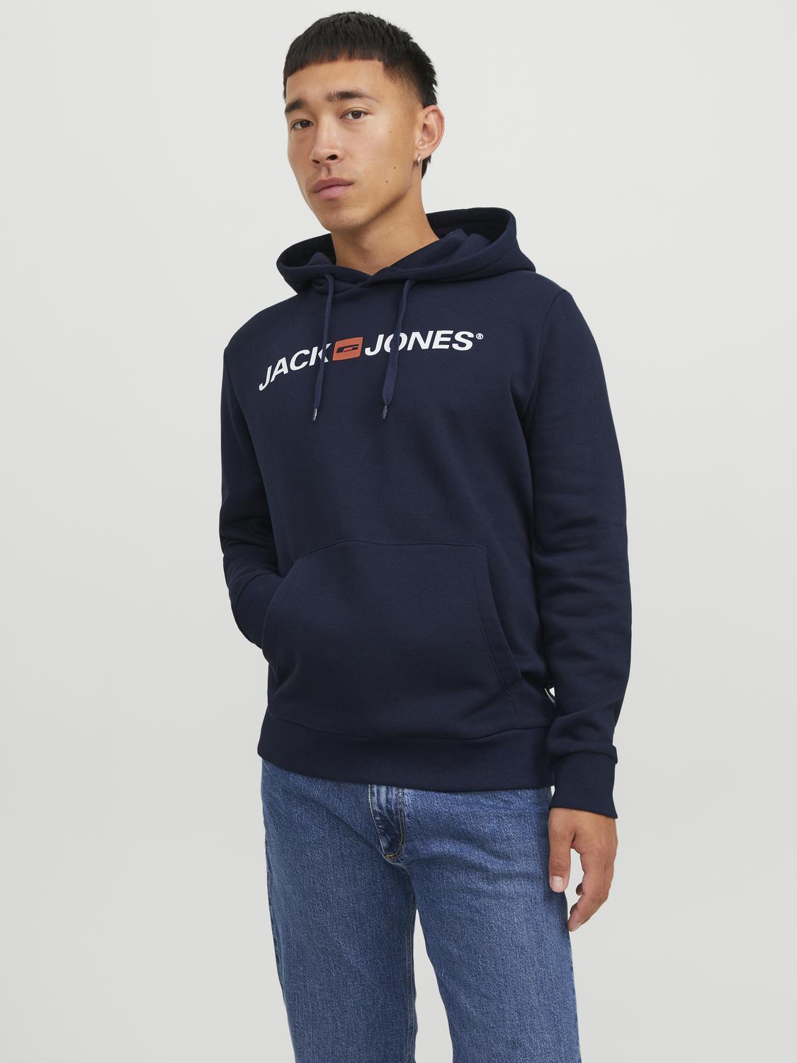 Jack & Jones Old Logo Sweat Hood For Men (JJECORP) in 3 Colours, Large