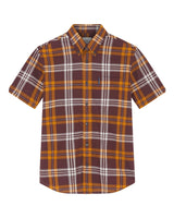 Ben Sherman Big Size Block Check Short Sleeve Shirt For Men in Wine, 2XL-5XL