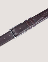 Dark Brown Center Stitched Formal Belt