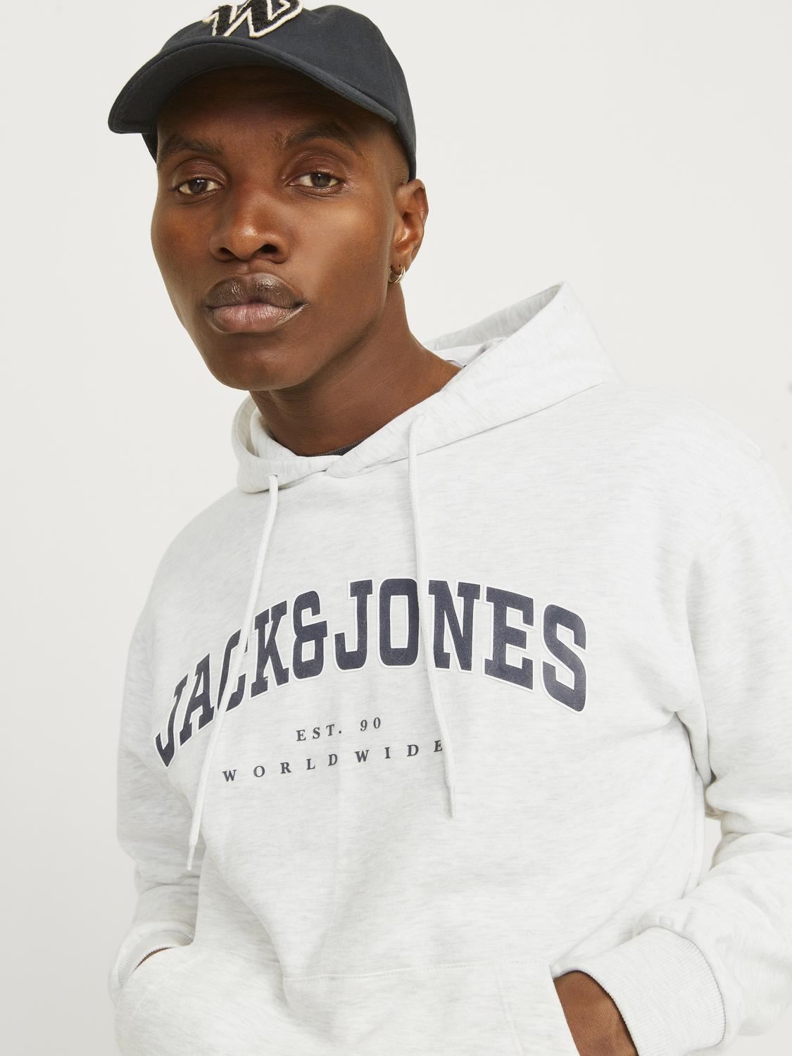Jack & Jones Sweatshirt Hoodie For Men (JJECALEB VARSITY) in 5 Colours, L-XL