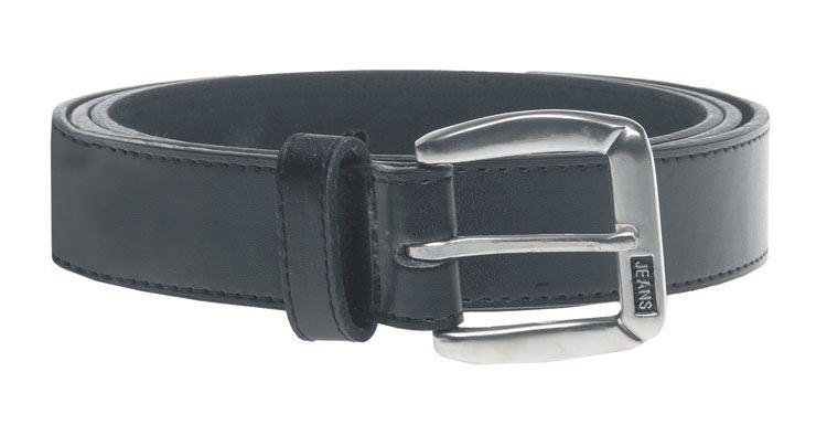 DUKE LONDON SMALL "JEANS" LOGO BELT (KS812S) 3.5CM WIDE IN BLACK IN WAIST SIZE 42 TO 64