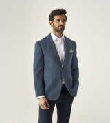 Skopes Tailored Fit Padua Jacket For Men in Blue Herringbone, 36S-62L