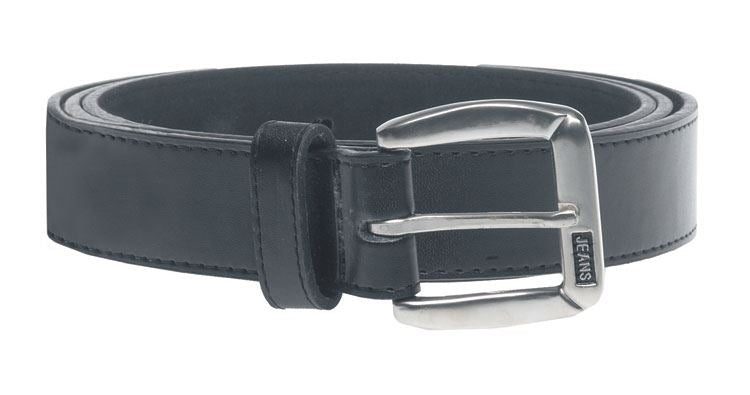 DUKE LONDON SMALL "JEANS" LOGO BELT (KS812S) 3.5CM WIDE IN BLACK IN WAIST SIZE 42 TO 64