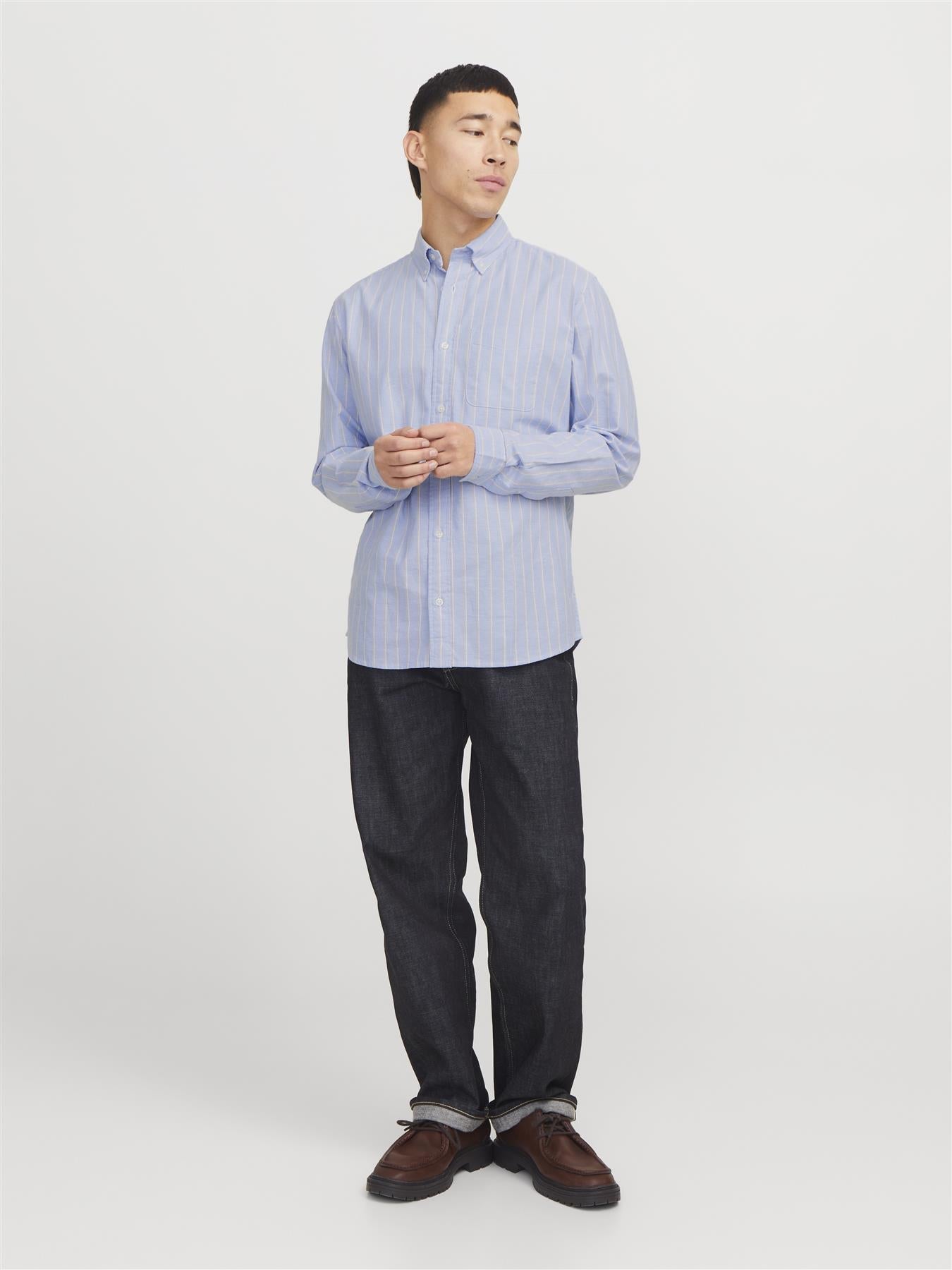 Jack & Jones Oxford Shirt With Long Sleeves For Men (JPRBLUBROOK) in 8 Colours, L-XL