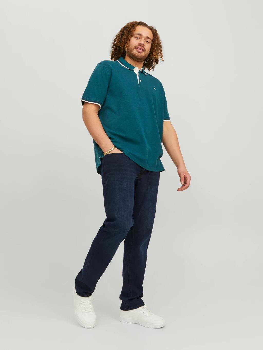 Jack & Jones (12143859) Men's Plus Size JJEPAULOS Polo Shirt in 6 Colours 2XL to 6XL
